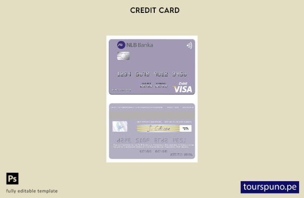 listo para imprimir Montenegro NLB Banka a.d. Plantilla de tarjeta de débito vis